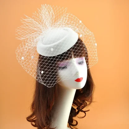 Polka Dot Net Veil Cocktail Hat - Image 2