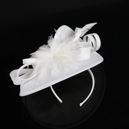Teardrop Disc Fascinator with Plain Color Design - Image 8