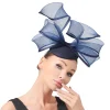 Large Bow Cocktail Hat with Twisted Design - Image 5