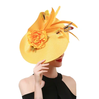 Whimsical Disc Fascinator with Butterfly Decor - Image 2