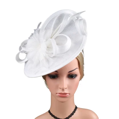 Teardrop Disc Fascinator with Plain Color Design - Image 5