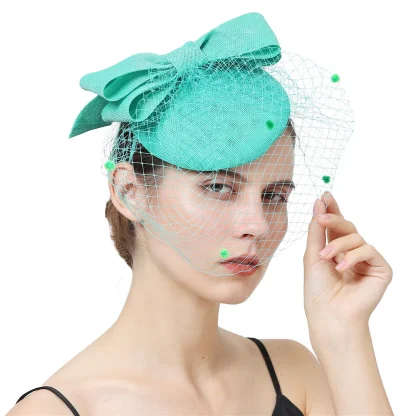 Big Bow Headpiece with Polka Dot Net Veil - Image 5