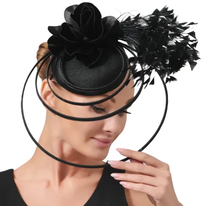 Floral Fascinator with Round Layered Design - Image 6