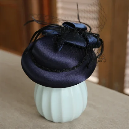 Elegant Cocktail Hat with Net Veil - Image 4