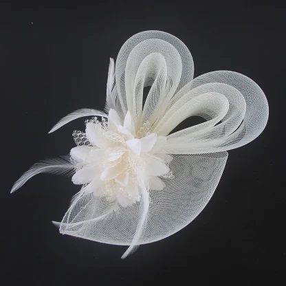 Mesh Retro Fascinator with Floral Design - Image 2