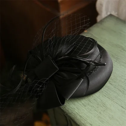 Elegant Cocktail Hat with Net Veil - Image 6