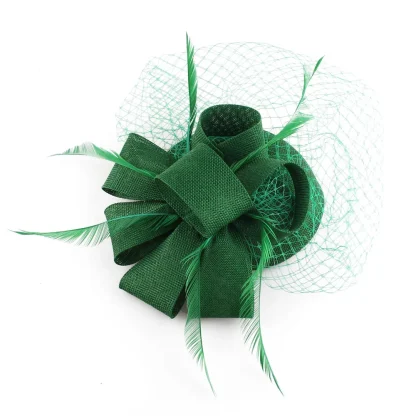 Chic Solid Fascinator with Net Veil - Image 10