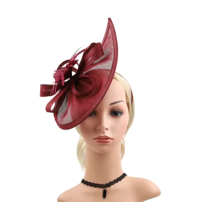 Teardrop Disc Fascinator with Floral Design - Image 9
