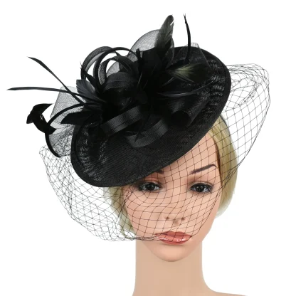 Net Veil Disc Headpiece Headband with Clip - Image 12