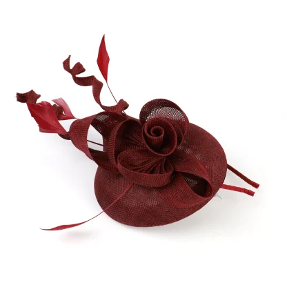 Floral Cocktail Hat with Twisted Design - Image 13