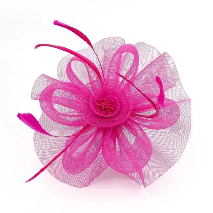 Floral Headband Fascinator with Sheer Design - Image 5