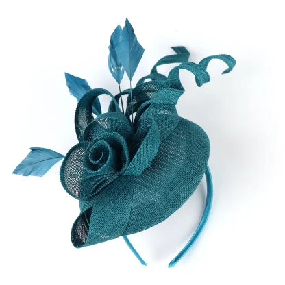 Floral Cocktail Hat with Twisted Design - Image 11