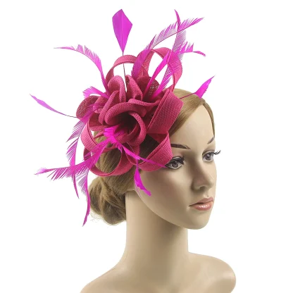 Ornate Floral Fascinator with Solid Color - Image 2