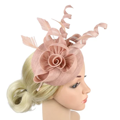 Floral Cocktail Hat with Twisted Design - Image 6