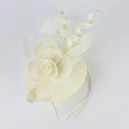 Floral Cocktail Hat with Twisted Design - Image 14