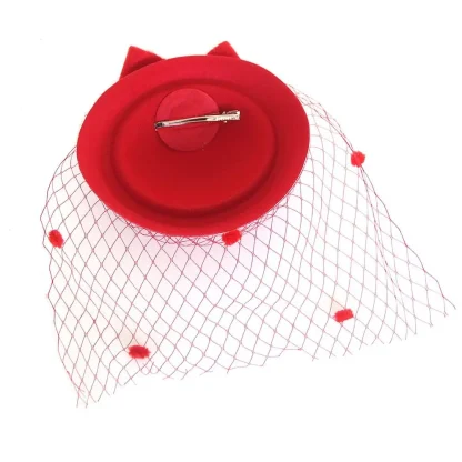 Mesh Cocktail Hat with Bow Decor - Image 7