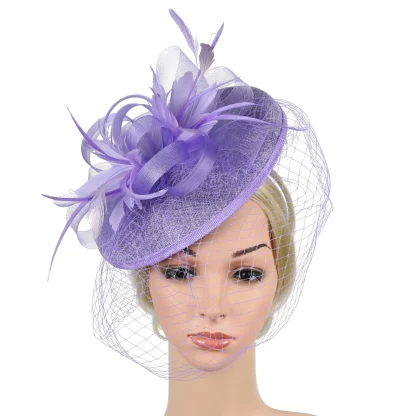 Net Veil Disc Headpiece Headband with Clip - Image 6
