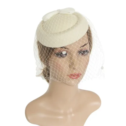 Mesh Cocktail Hat with Bow Decor - Image 3