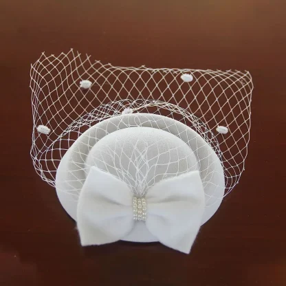Mesh Cocktail Hat with Bow Decor - Image 8
