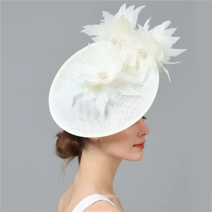 Stylish Disc Fascinator with Floral Design - Image 10