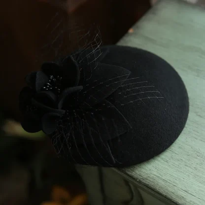 Elegant Pillbox Fascinator with Floral Decor - Image 7