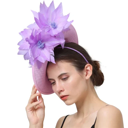 Stylish Disc Fascinator with Floral Design - Image 6