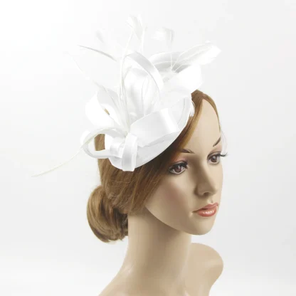 Two-tone Cocktail Hat with Bow Design - Image 15
