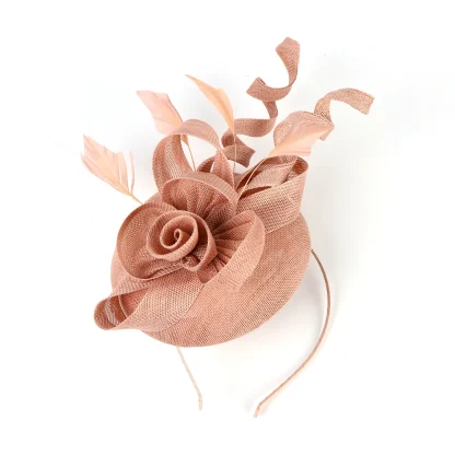 Floral Cocktail Hat with Twisted Design - Image 7