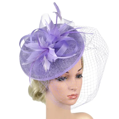 Net Veil Disc Headpiece Headband with Clip - Image 5