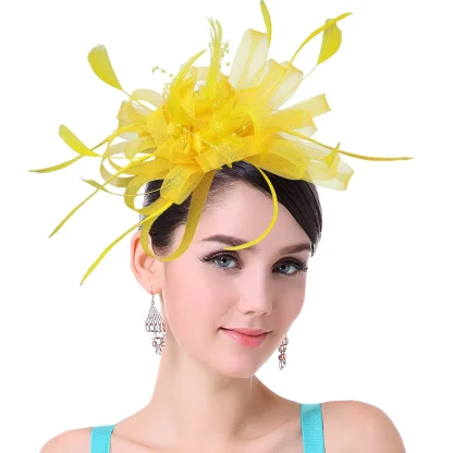 Ornate Solid Faux Feather Headpiece - Image 3