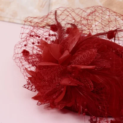 Net Veil Headpiece with Mini Pillbox - Image 4