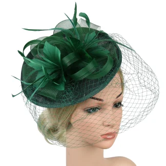 Net Veil Disc Headpiece Headband with Clip