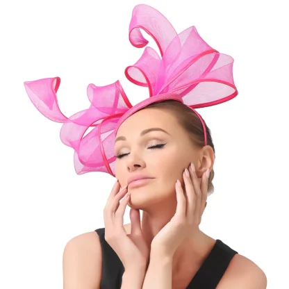Cocktail Hat with Sheer Twisted Design - Image 12