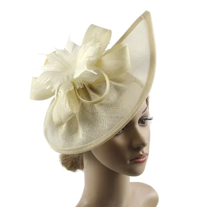Teardrop Disc Fascinator with Floral Design - Image 3