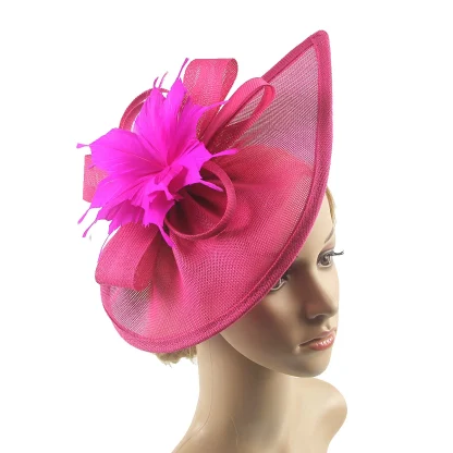 Teardrop Disc Fascinator with Floral Design