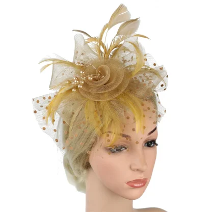 Mesh Polka Dot Fascinator with Floral Design