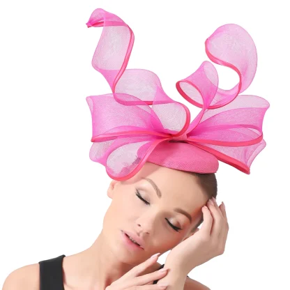 Cocktail Hat with Sheer Twisted Design