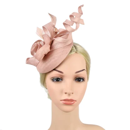 Floral Cocktail Hat with Twisted Design - Image 5