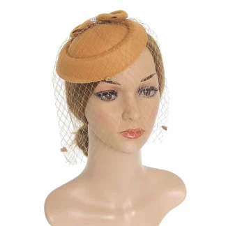 Mesh Cocktail Hat with Bow Decor