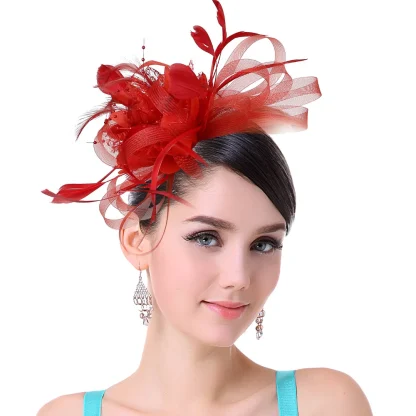 Ornate Solid Faux Feather Headpiece - Image 7