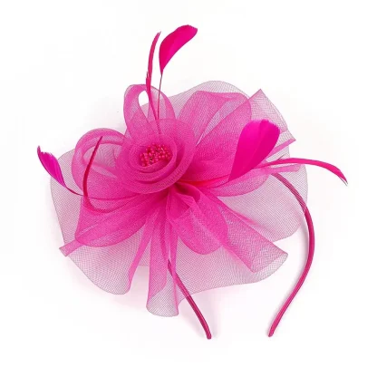 Floral Headband Fascinator with Sheer Design