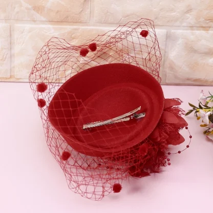 Net Veil Headpiece with Mini Pillbox - Image 3