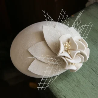 Elegant Pillbox Fascinator with Floral Decor