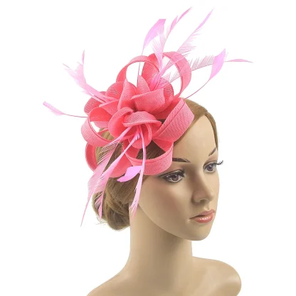 Ornate Floral Fascinator with Solid Color - Image 4