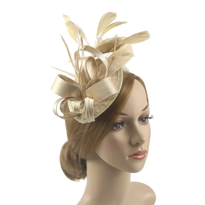 Two-tone Cocktail Hat with Bow Design - Image 14