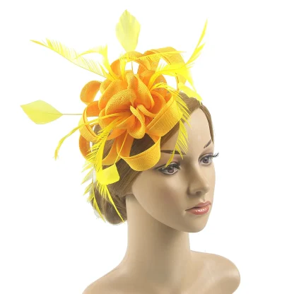 Ornate Floral Fascinator with Solid Color - Image 3