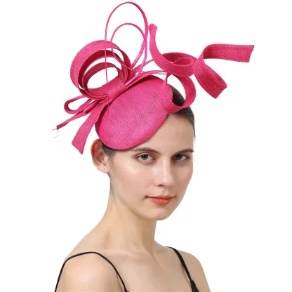 Stylish Twisted Solid Color Cocktail Hat - Image 3