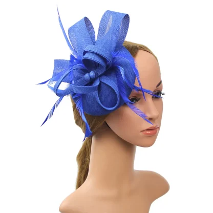 Solid Color Fascinator with Bow Design - Image 7
