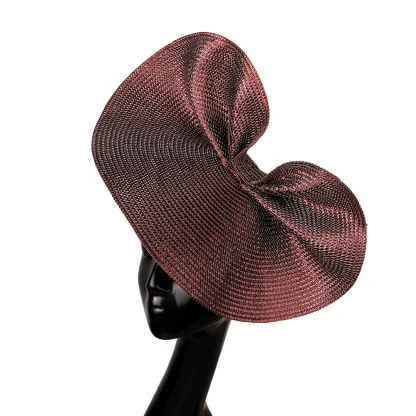 Pleated Disc Fascinator with Shiny Design - Image 10