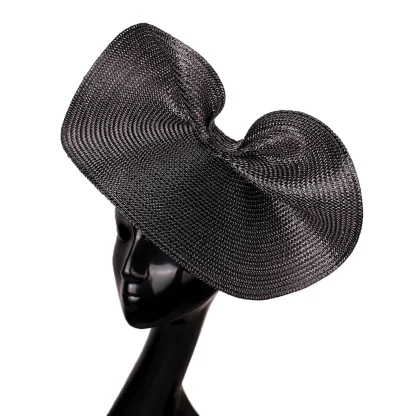 Pleated Disc Fascinator with Shiny Design - Image 3